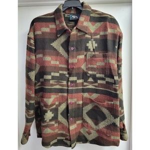 Vintage Roper Range Gear South Western Jacket Size Large Black Grey Burgundy